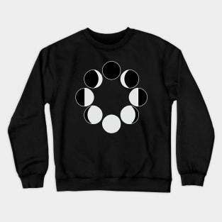 Moon Stages White Outline Crewneck Sweatshirt